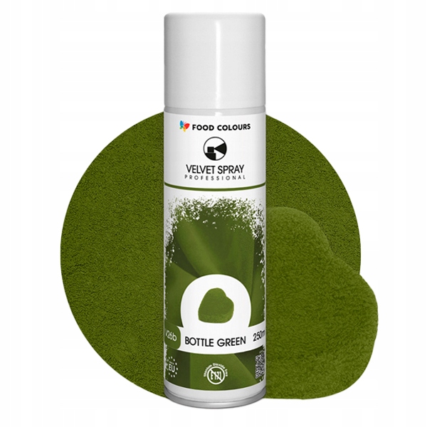 Zamsz w sprayu Barwnik w aerozolu Butelkowa Zieleń Food Colours 250 ml