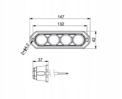 Lampa ostrzegawcza,niebieska,4 tryby błysków Producent części Horpol