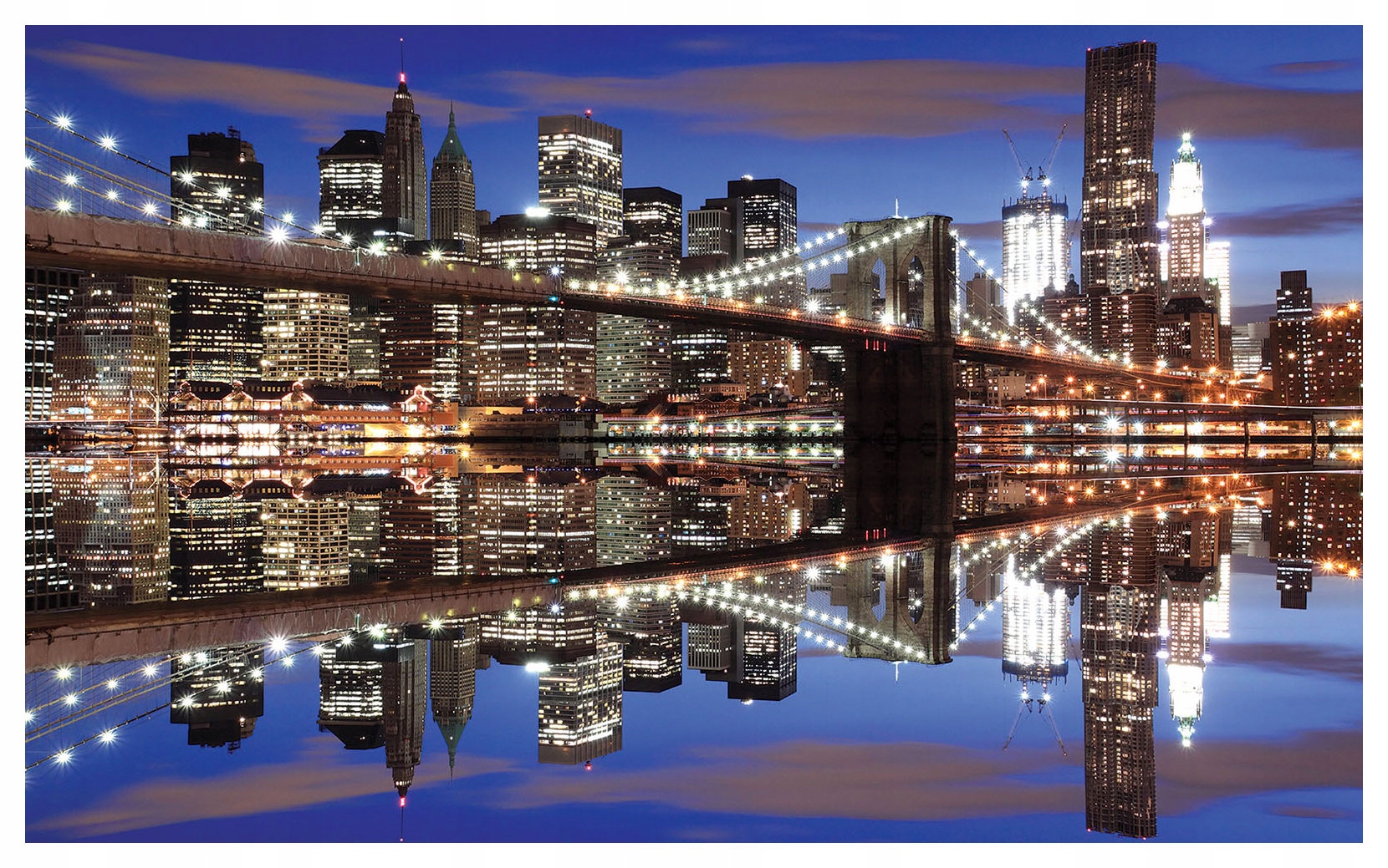 Vliesová fototapeta New York v noci Brooklynský most 368x254 lepidlo