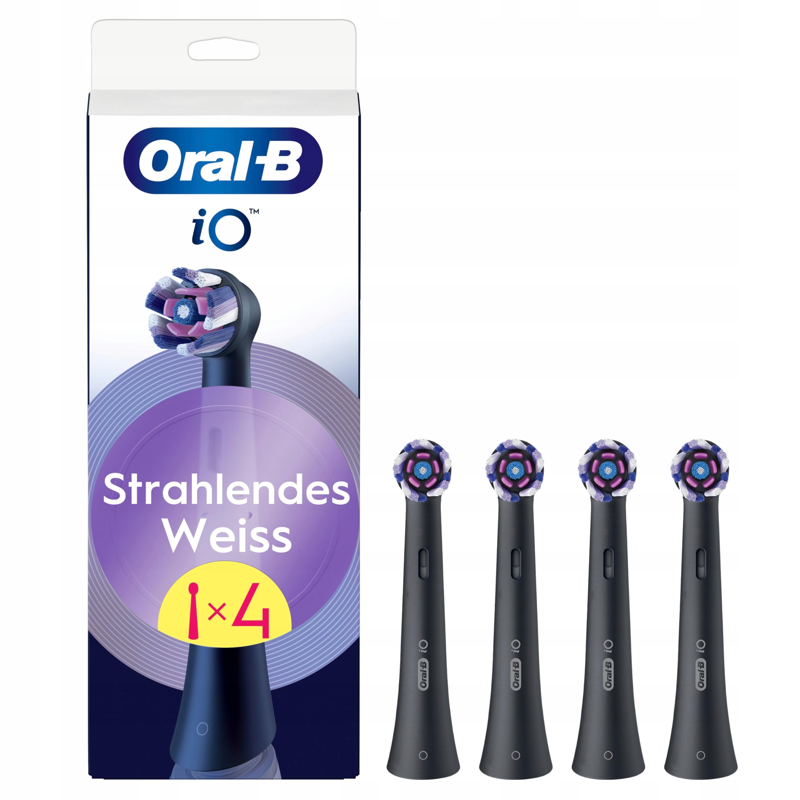 Oryginalne końcówki Oral-B iO Radiant White 4szt. fioletowe włosie Czarne