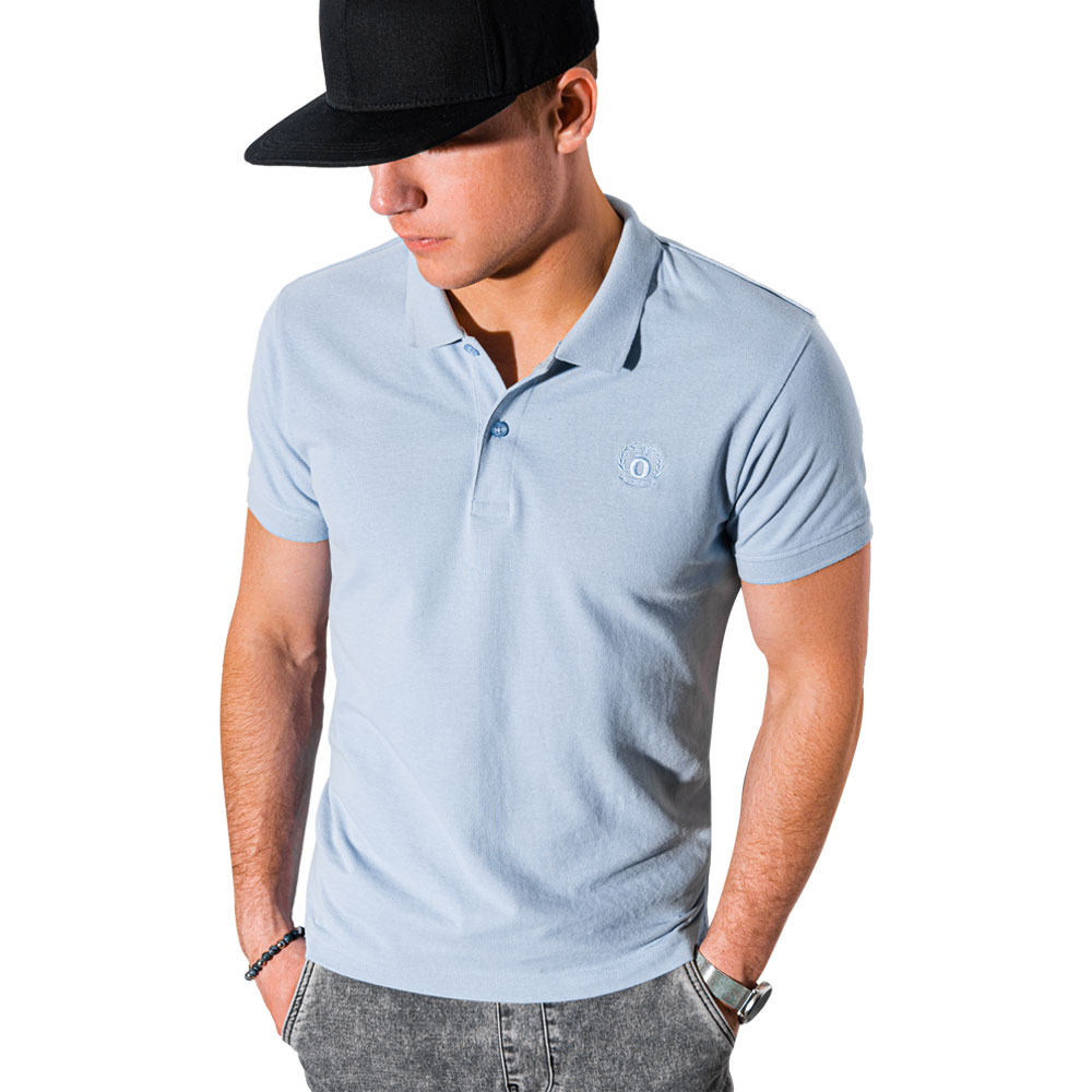 

Koszulka męska polo klasyczna S1374 błękitna M