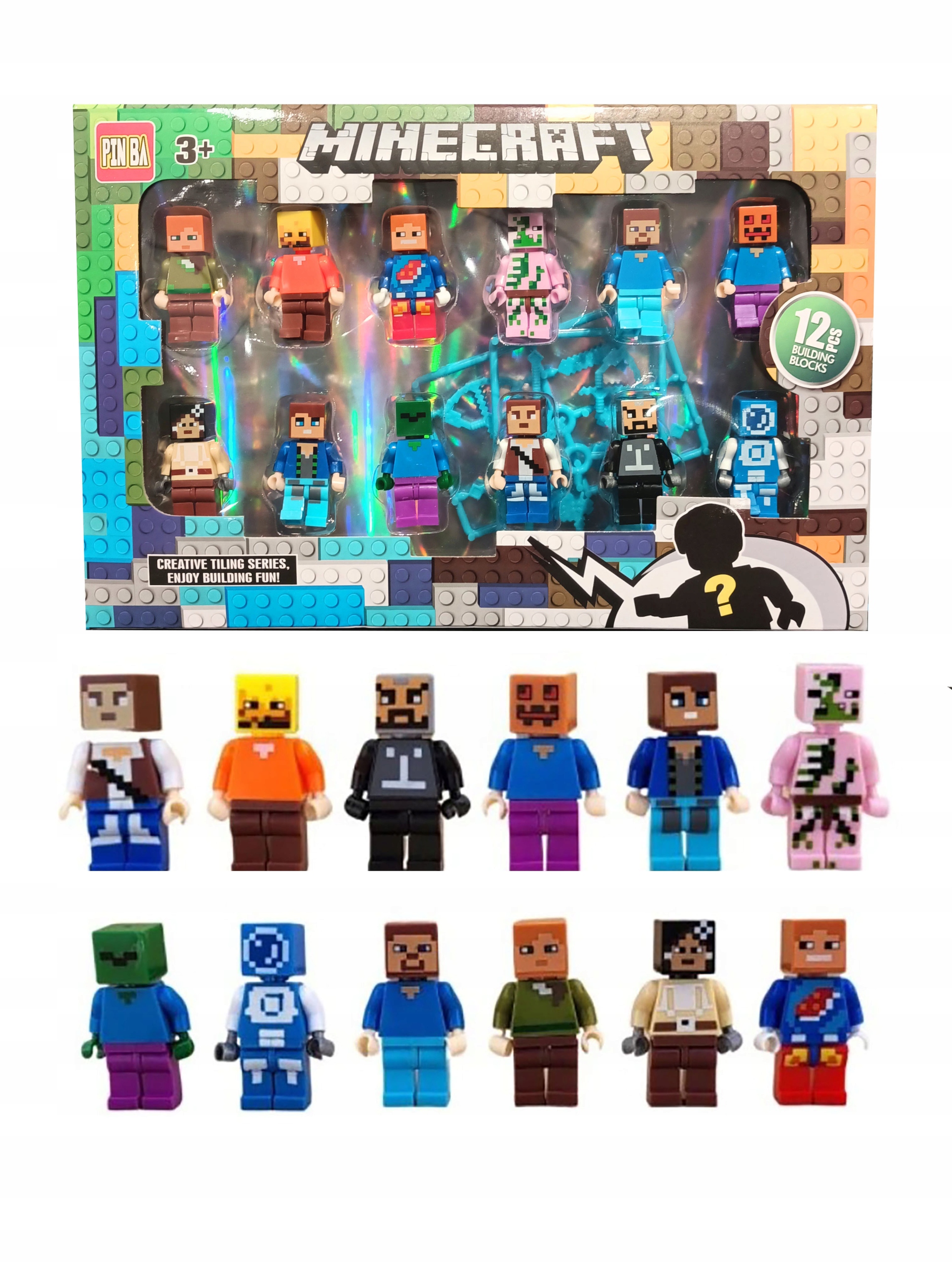

FiGURKI Klocki Minecraft Zestaw 12 szt
