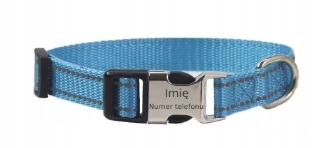 Levně Obojek s gravírováním pro psa kočku Váš Nápis! Reflexní modrá L