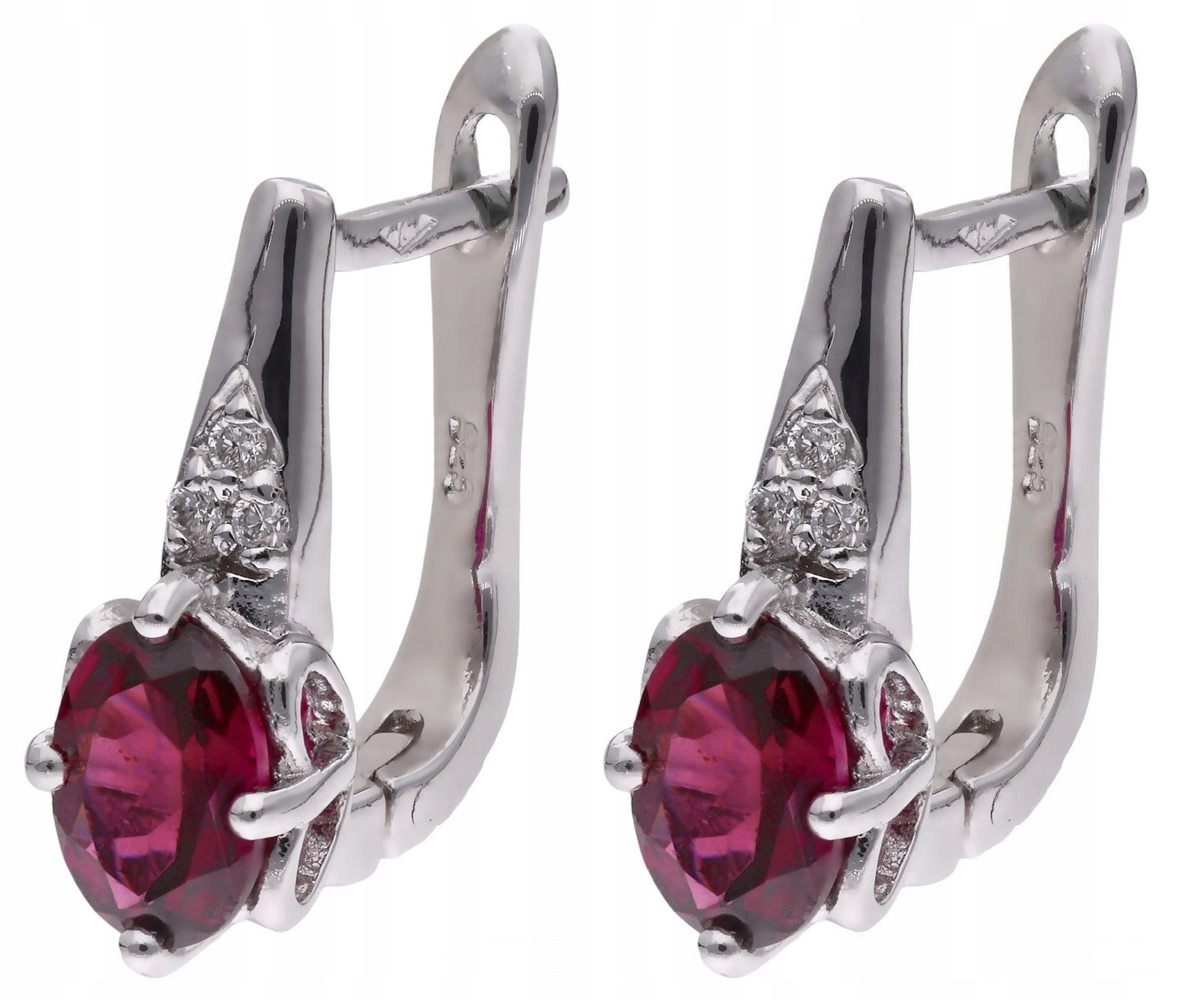 Stříbrné náušnice Ag 925 rodolit s diamantem CVD-3365-E-ROD