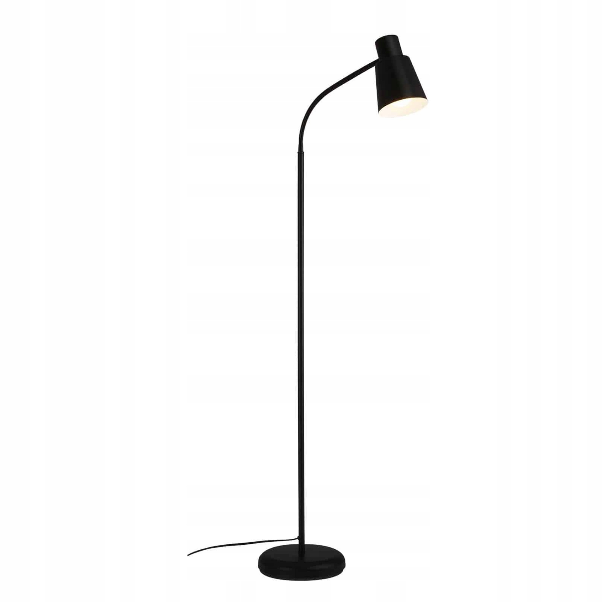 Stojacia lampa Briloner 128 cm, E27, čierna, otočná hlavica, nožný spínač
