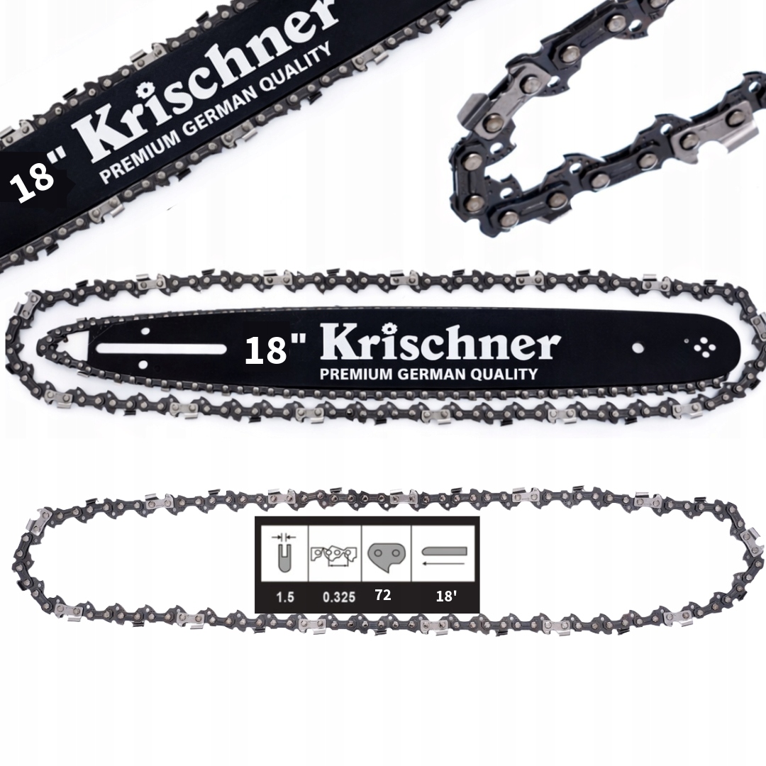 PROWADNICA 18'' 2 ŁAŃCUCHY DO PIŁY 72DL .325 1.5mm KRISCHNER