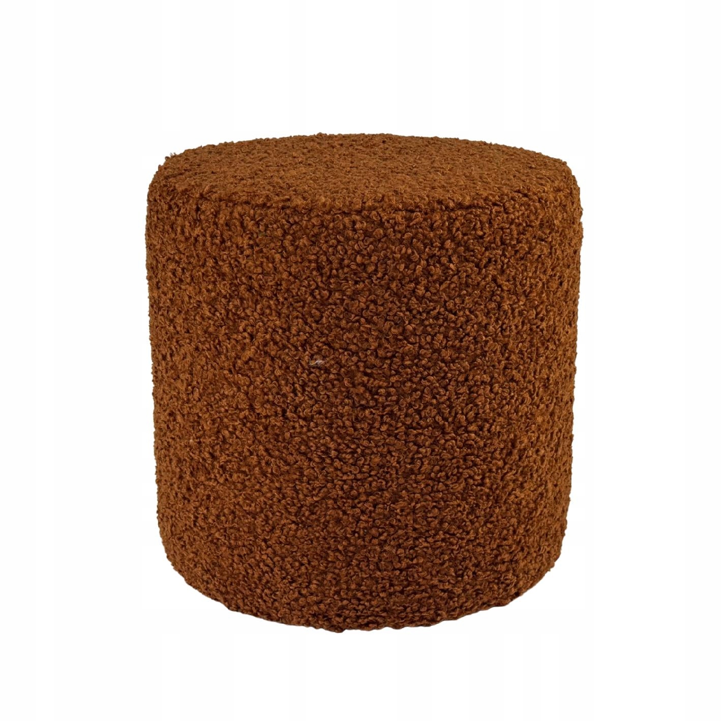Taburet kulatá rolf teddy bouclé beránek barva rudá