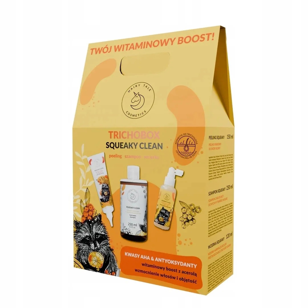 Herbaria Hairy Tale zestaw Trichobox Squeaky Clean: Peeling Szampon Wci