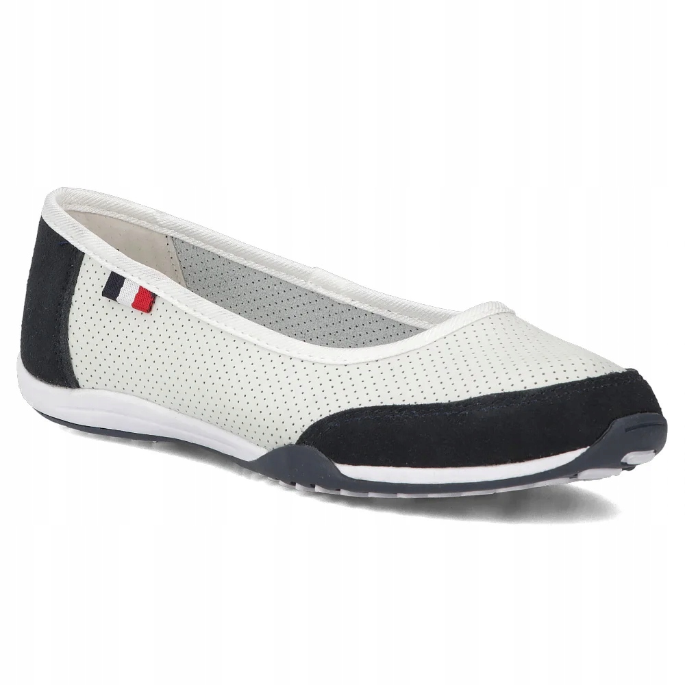 Dámské kožené lehké a pohodlné baleríny Filippo bílo-modré, velikost vel.