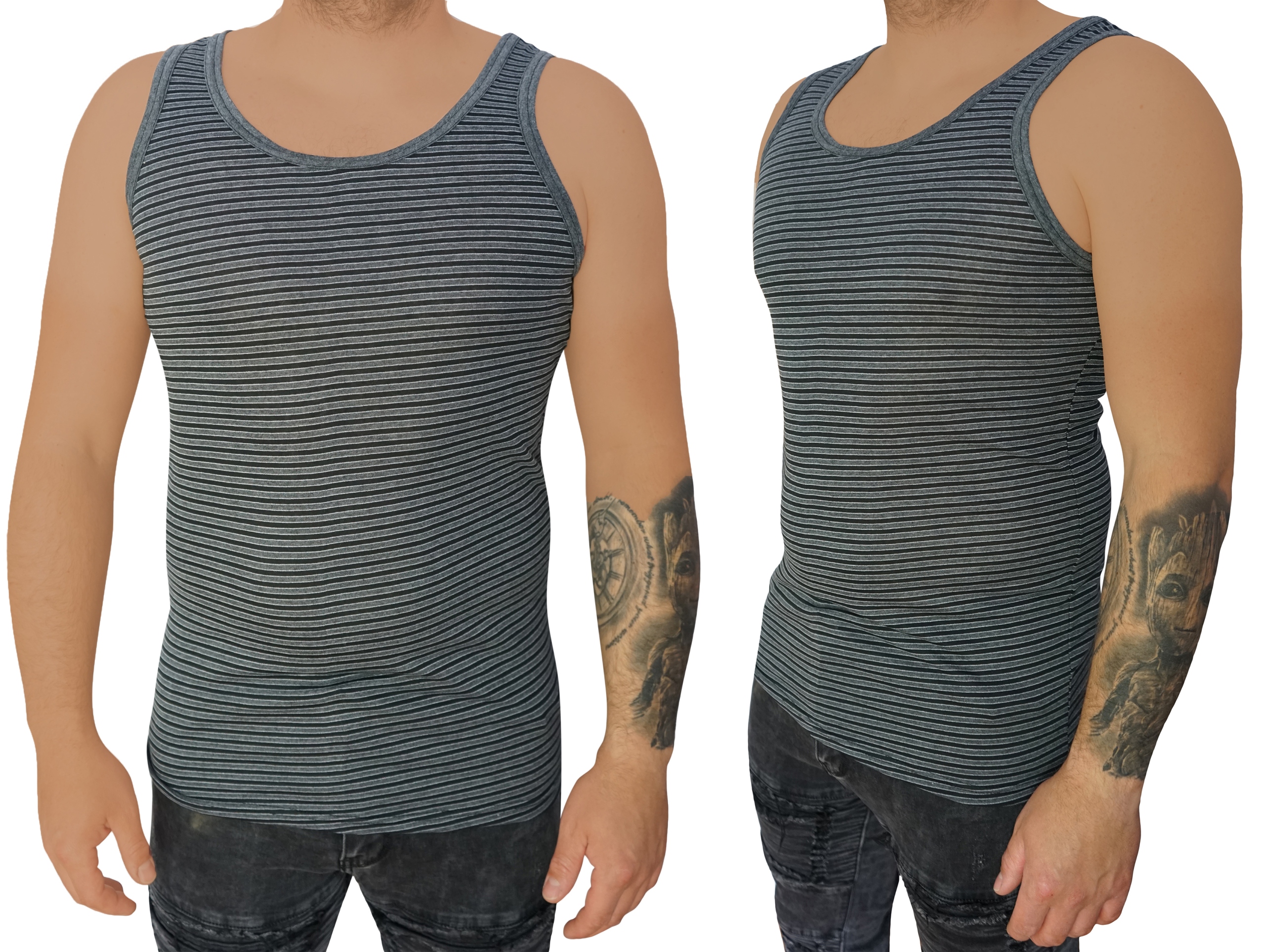 

Podkoszulka męska na ramiączka w paski bawełna 4XL