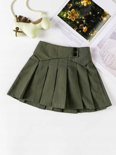 SHEIN SPÓDNICO SPODENKI DZIECIĘCE KHAKI 100 1V3A