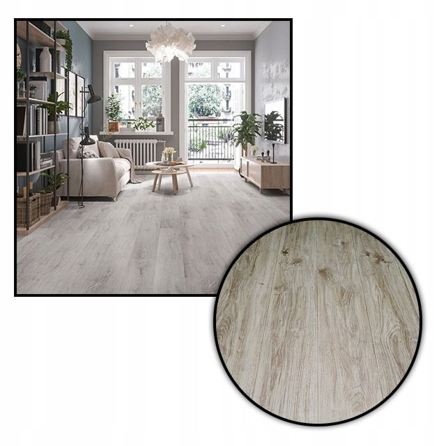 WYKŁADZINA PCV ECO JASNA SZARA DESKA 5 WZORÓW