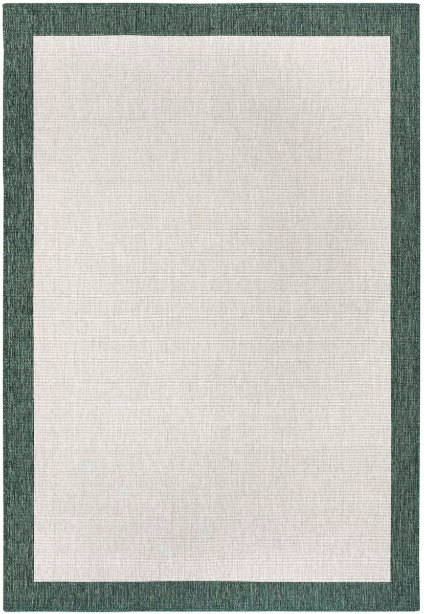 Koberec na terasu 80 x 150 cm, zeleno krémový oboustranný, plochý tkaný