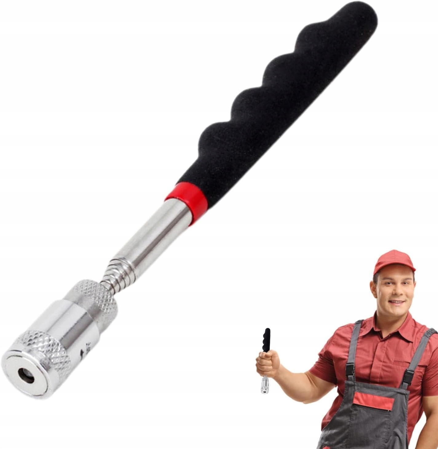 CHWYTAK MAGNETYCZNY MAGNES TELESKOPOWY LATARKA LED 80CM NEODYMOWY + GRATIS Marka Verk Group