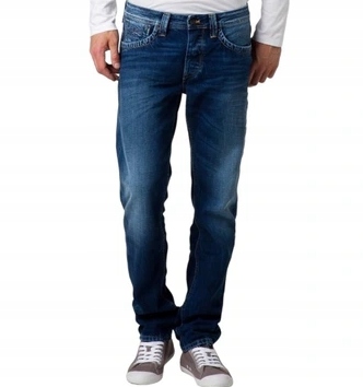 Pepe Jeans Modré Pánské Dlouhé Džíny Rovné 32/32 32/32 3_/