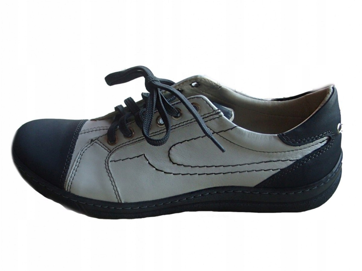 

Hit Skórzane buty damskie biało-popiel 40