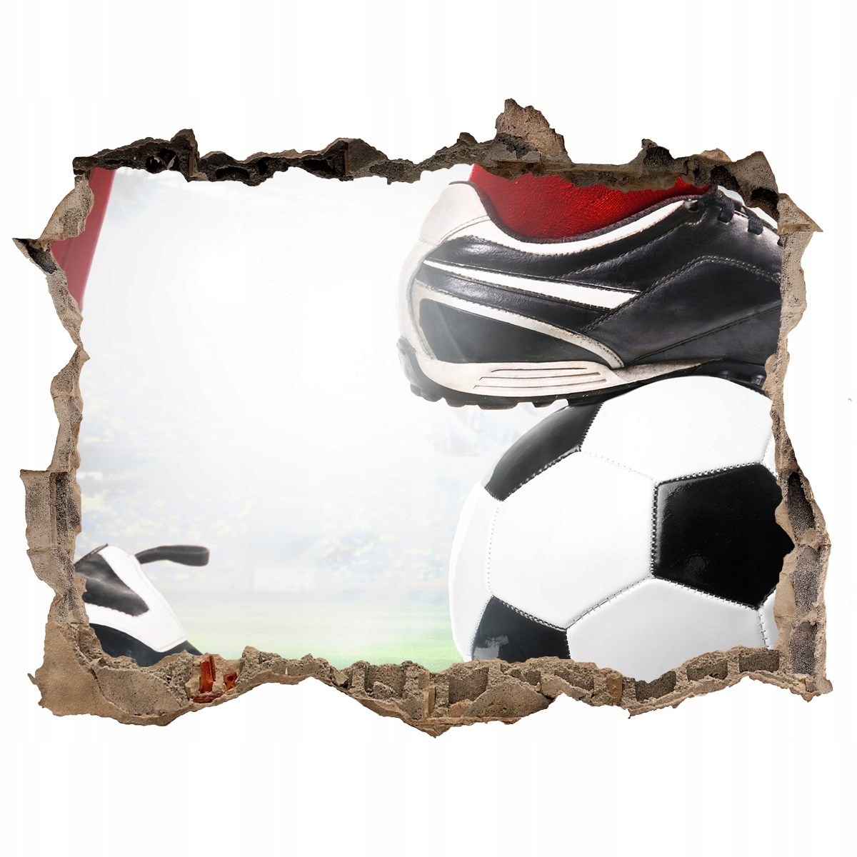 

Fototapeta ścienna dziura 3d Nogi piłkarza 120x81