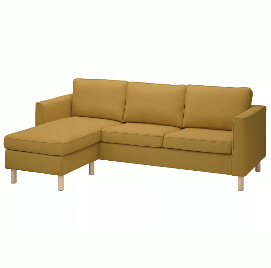 Ikea Parup Poťah na 3-miestnu pohovku s ležadlom/Vissle žlto-hnedý