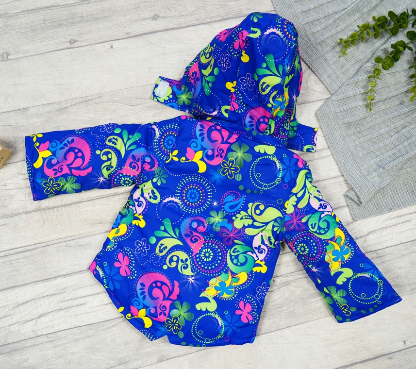 ZIMOWY KOMBINEZON dwuczęściowy KWIATY granat r 92 Wiek dziecka 18 m +