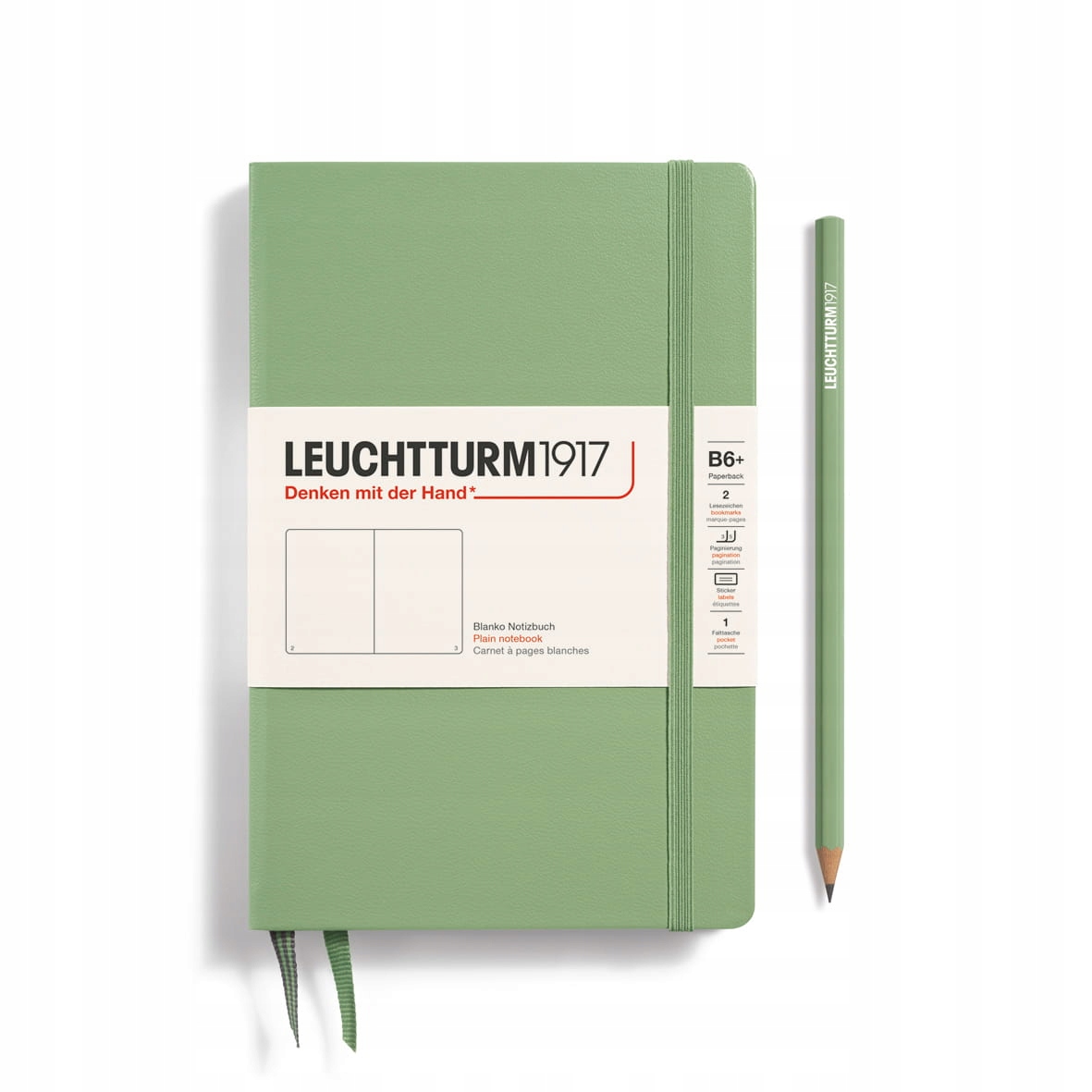 Notatnik Leuchtturm1917 Paperback B6+, Twarda Oprawa, Gładki, Sage