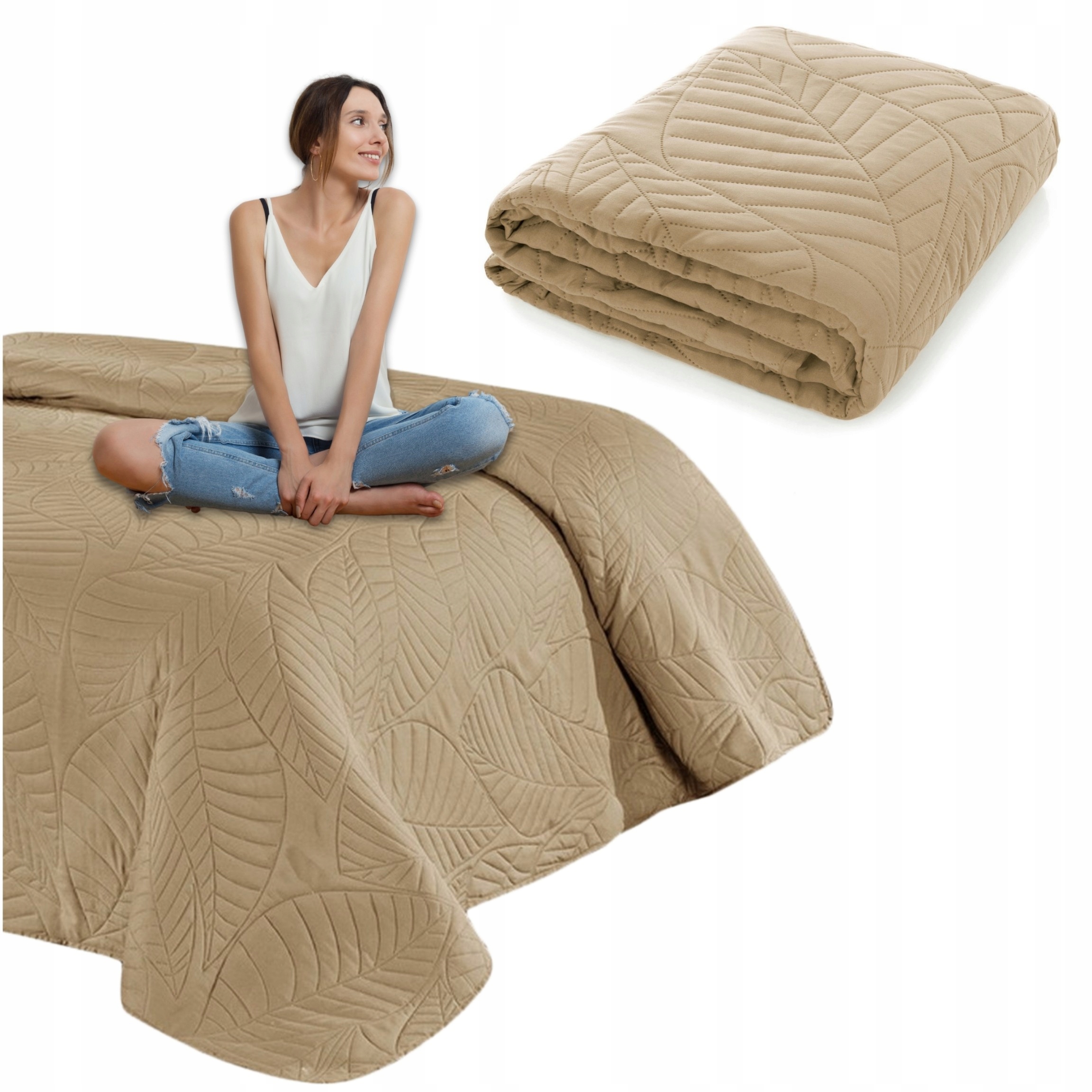 Přikrývka na postel gauč 220x240 na rohovou pohovku prošívaná pléd Nicole