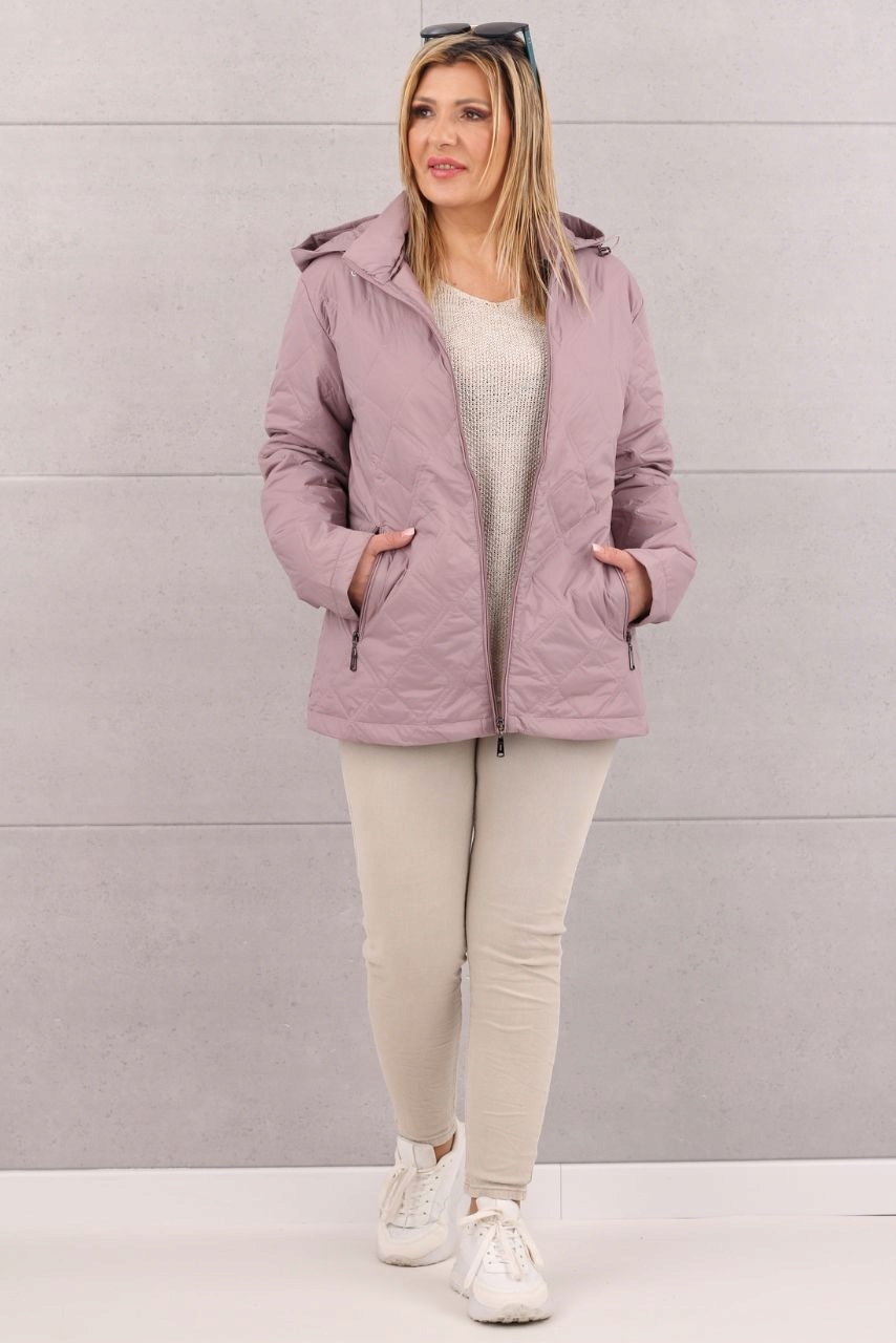 PIKOWANA PRZEJŚCIOWA LUŹNA KURTKA DAMSKA Z KAPTUREM PIKOWANA ROZMIARY Rozmiar 50