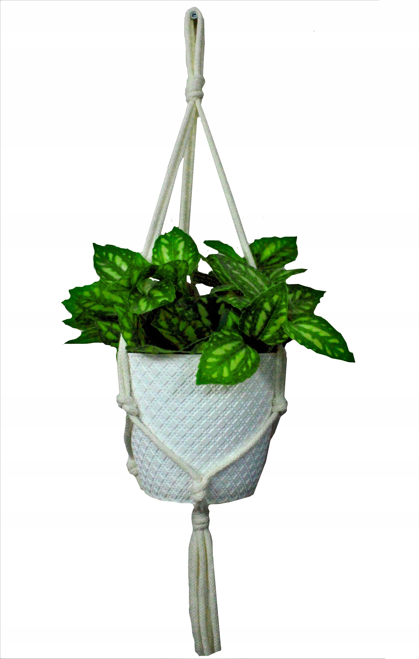 

Kwietnik Mini wiszący ze sznurka 60 cm. Makrama.