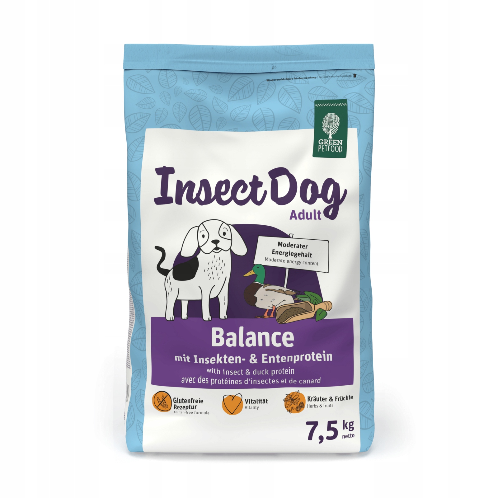 Levně Green Mazlíčkové Krmivo InsectDog Balance 7,5 kg
