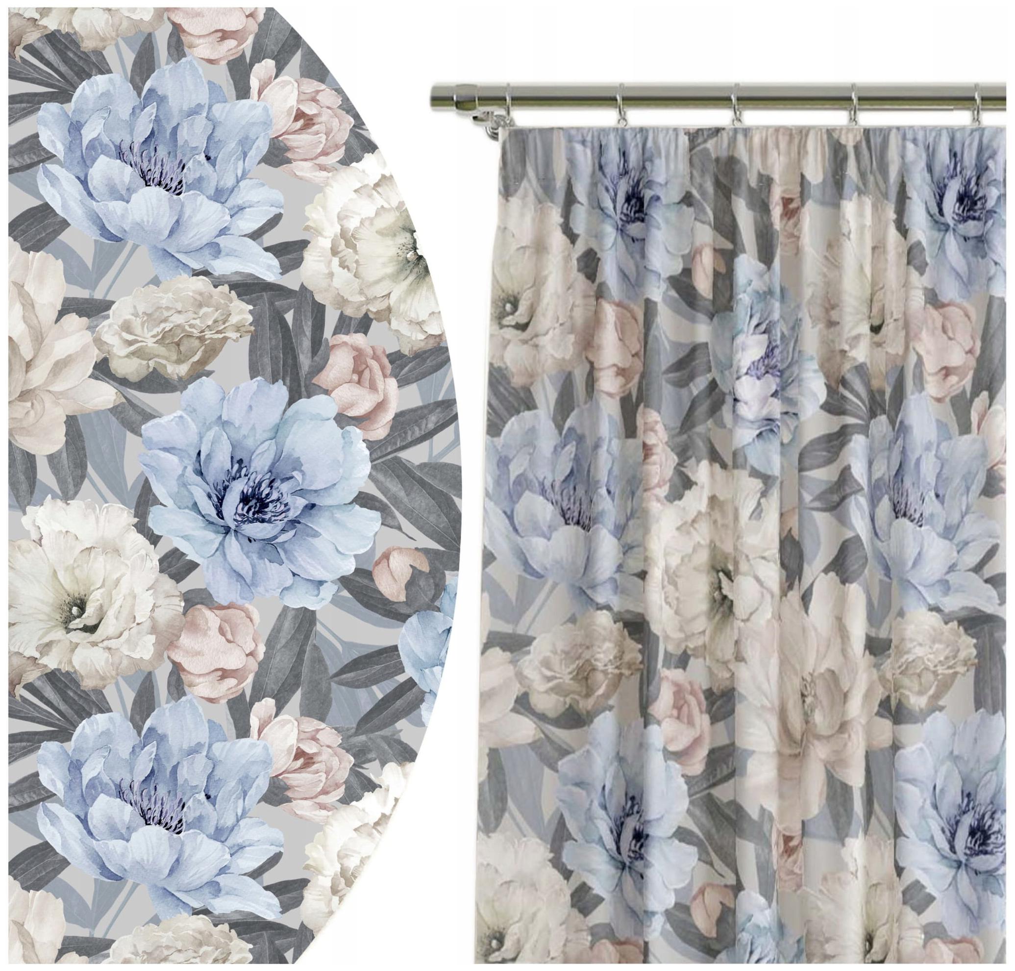 Hotový Závěs na pásku 140x250 Žabky Květiny 9247