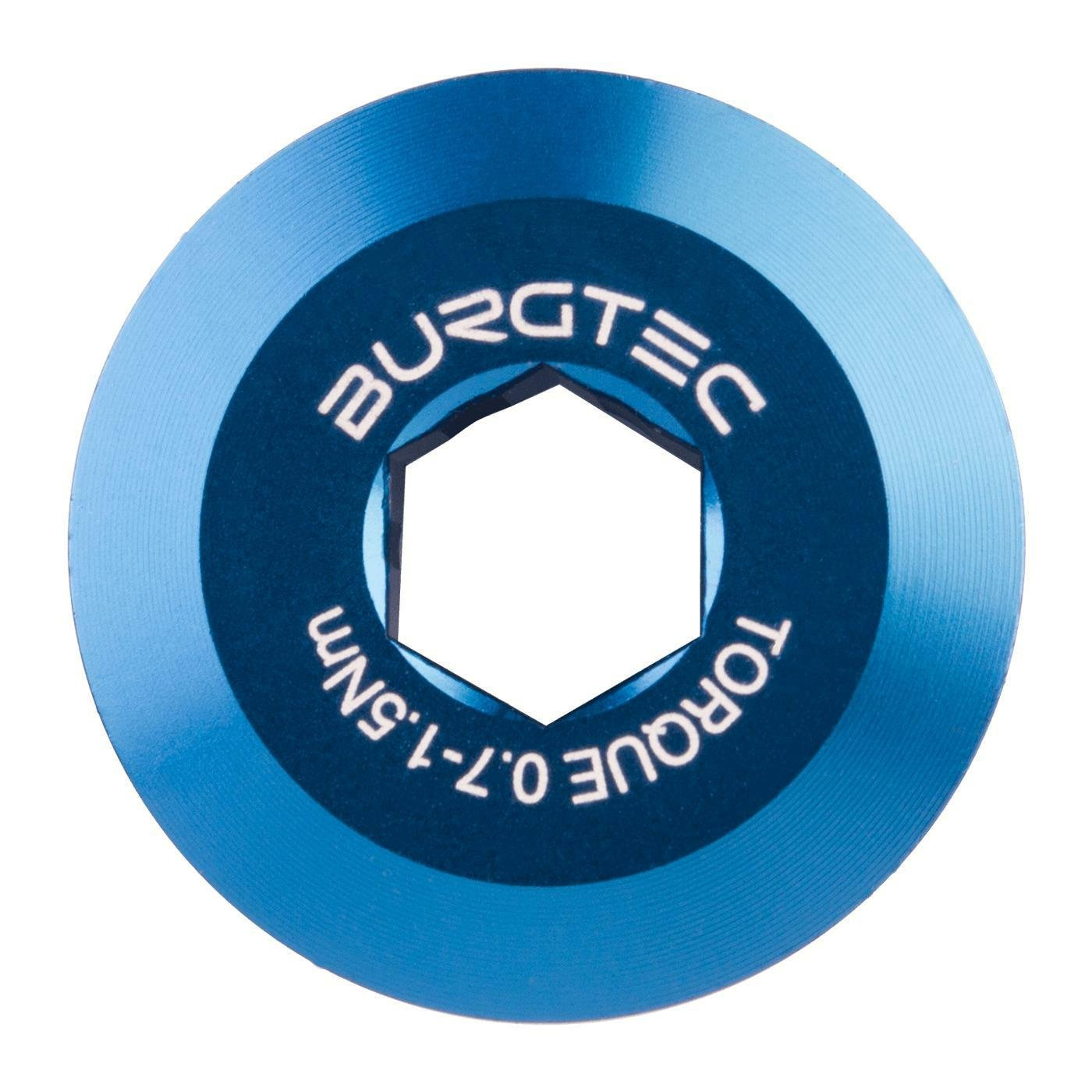 Śruba Nakrętka Aluminiowa Burgtec do korby Shimano Hollowtech II Deep Blue