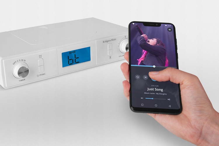 RADIO KUCHENNE FM BLUETOOTH PODWIESZANE KRUGERMATZ Kolor biały