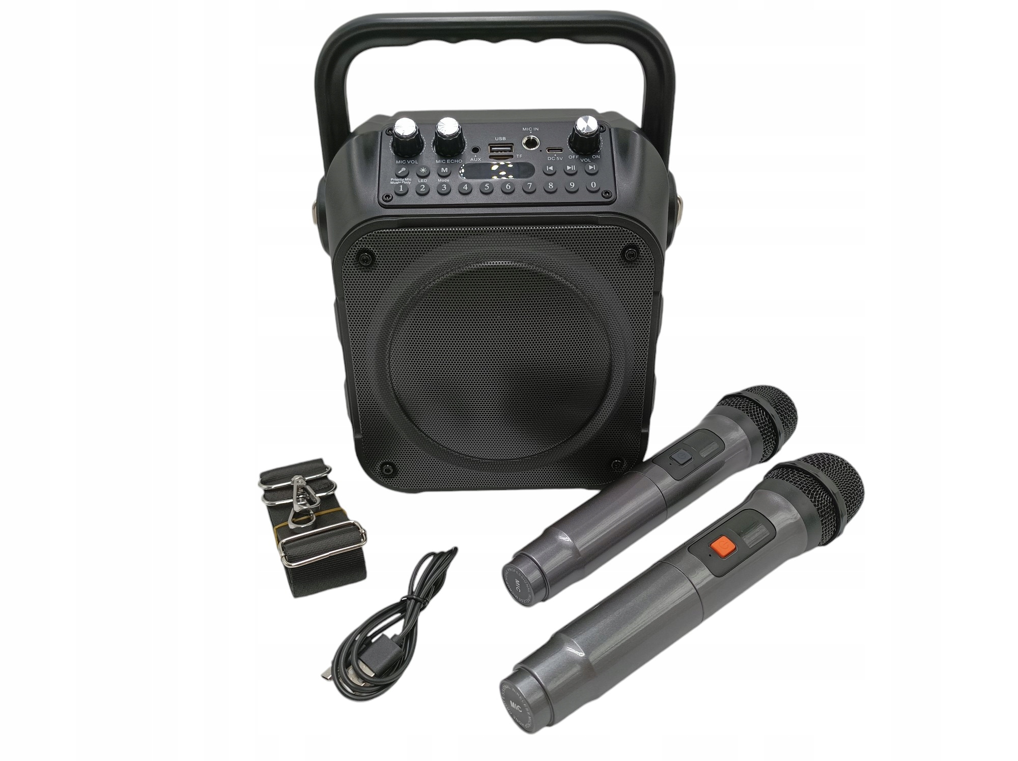 SINGINGMATE Przenośny Głośnik Bluetooth Karaoke Z Mikrofonami LED — miniatura 11