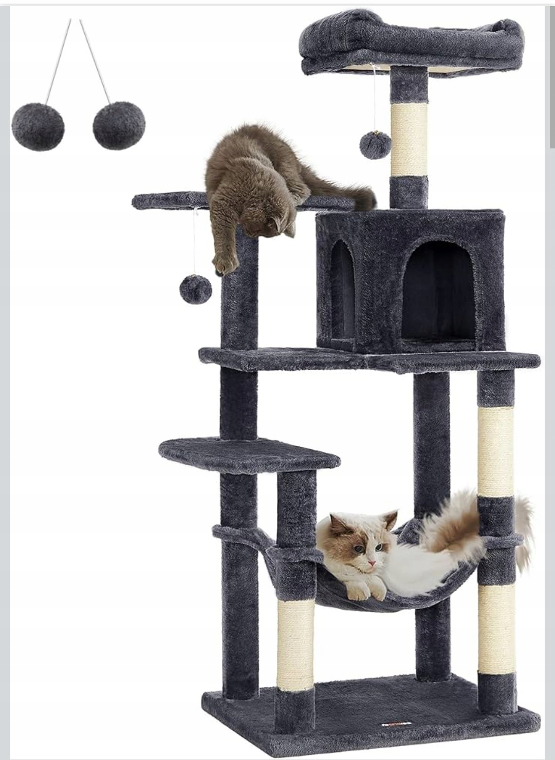 Drapak dla kota, Feandrea, 143 cm, szary