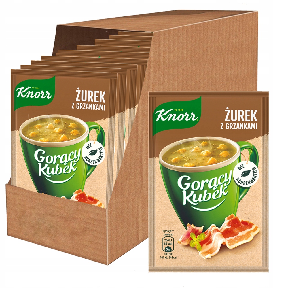 Levně Knorr Hot Mug krutony grzanki Žurek 17 g x 38 kusů