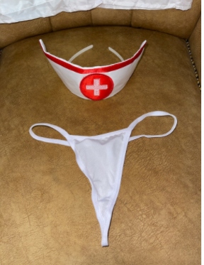 KOSTIUM PIELĘGNIARKI POŃCZOCHY KOMPLET STRÓJ S M L Rozmiar uniwersalny