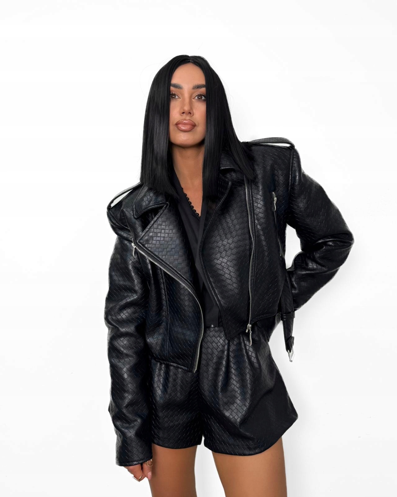 Ramoneska bunda La Milla černá eko kůže vel univerzální