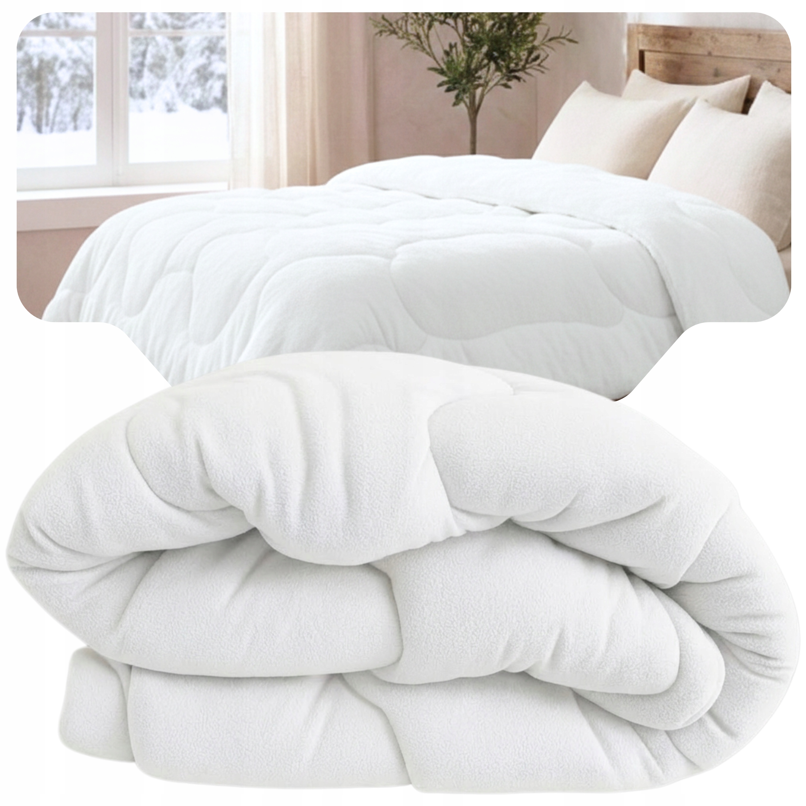 Zimní Přikrývka Fleecová 180x200 cm Bílá Antialergická Pevná Polská