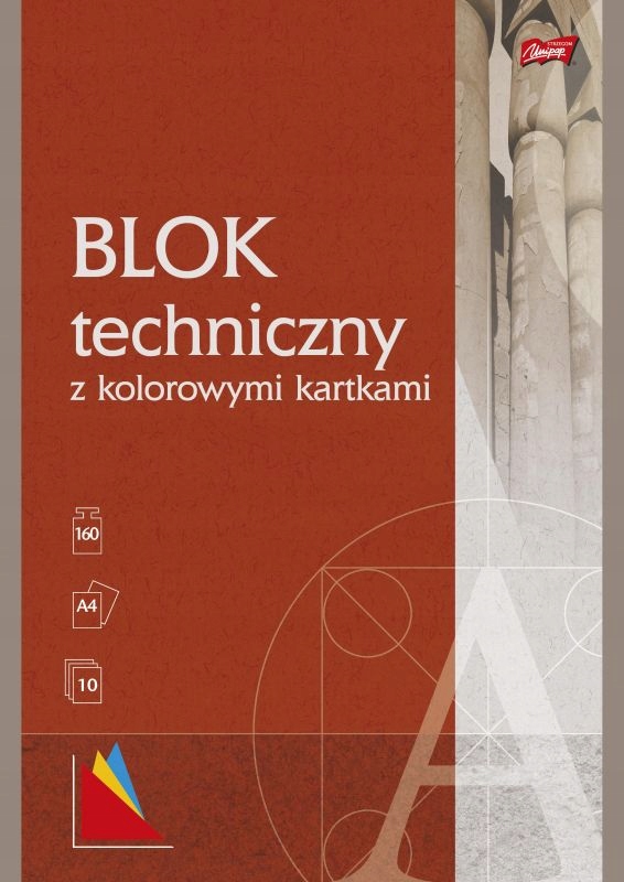 

Blok techniczny A4 10 kolorowych kartek Unipap