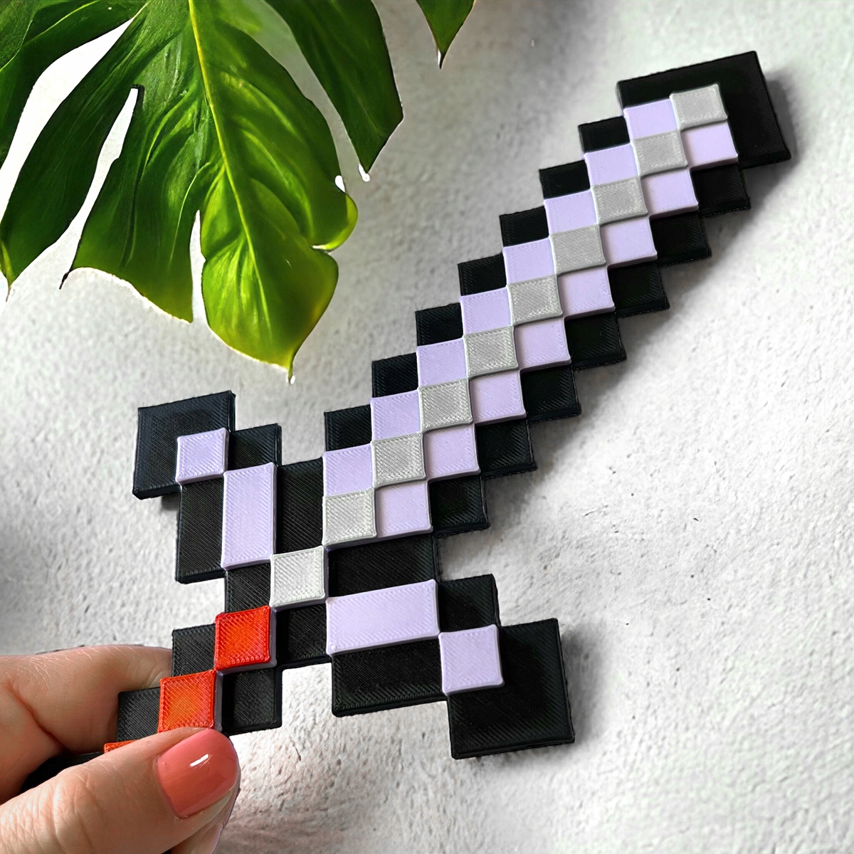 Naklejka Miecz Netherite w stylu MINECRAFT Ozdoby 3D dekoracja pokoju EKO Okazje uniwersalny