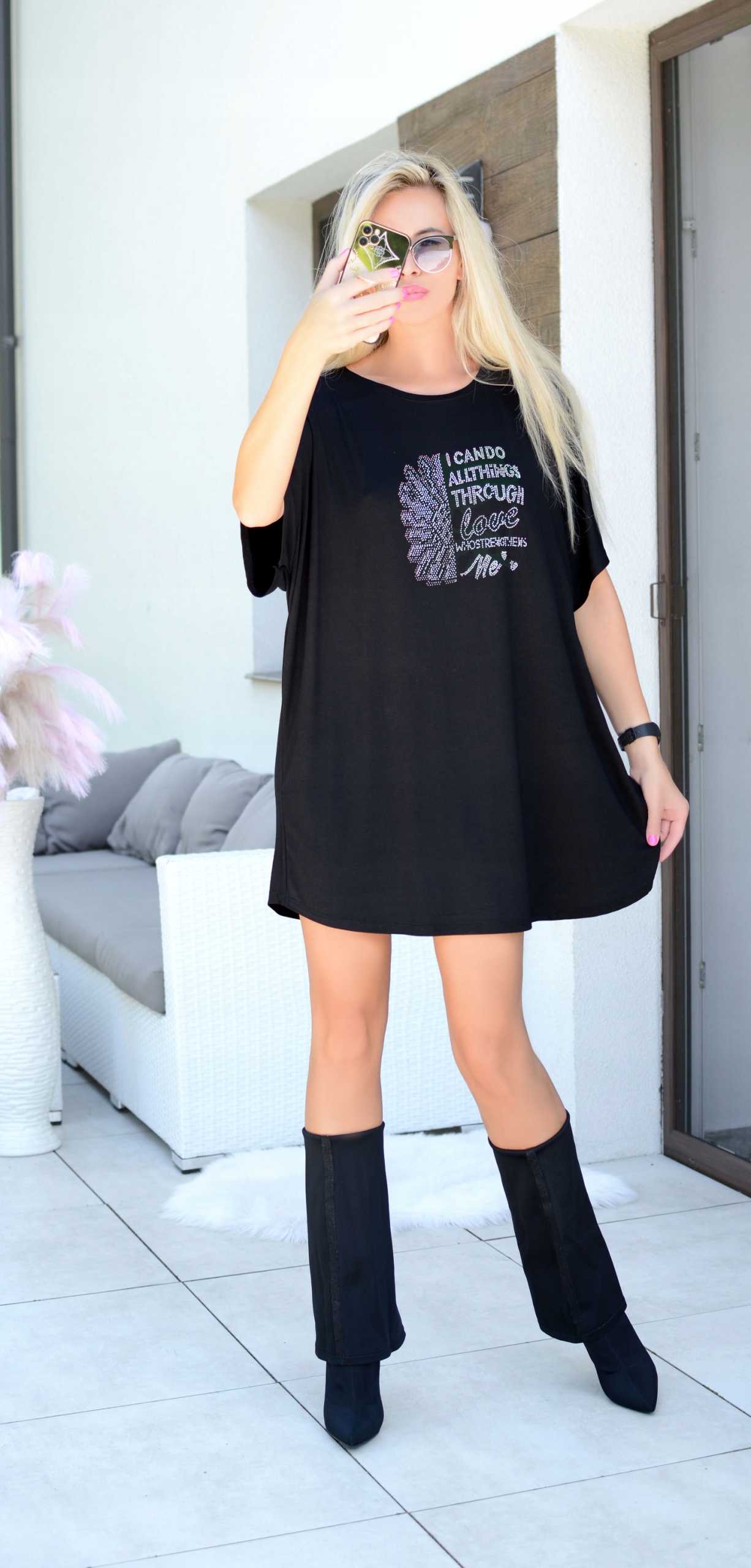 WYGODNA TUNICZKA OVERSIZE LUŹNA TUNIKA MIENIĄCE SIĘ DŻECIKI DUŻE ROZM 626N Marka ADDAMS