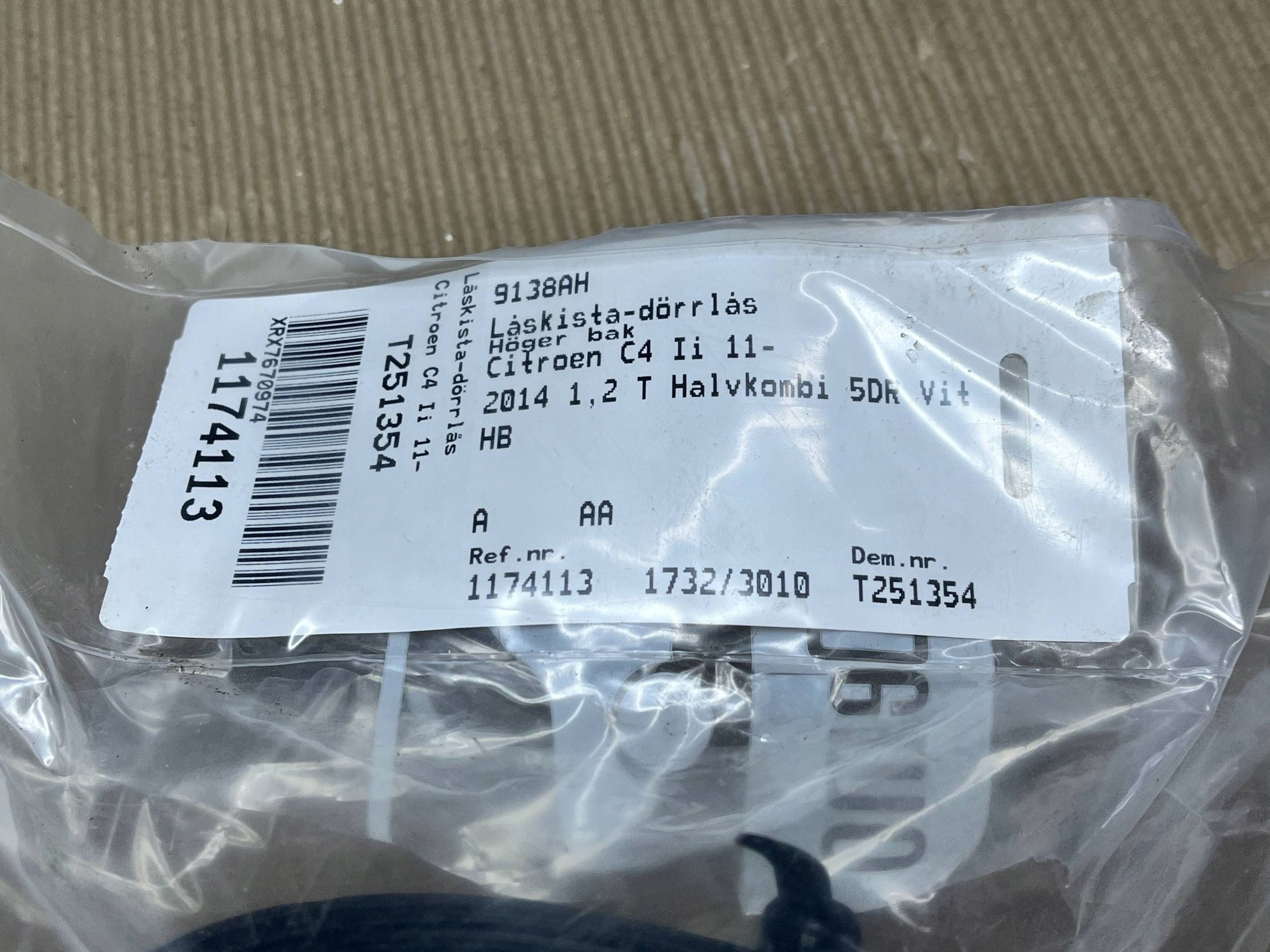 lock door tylnych Citroen C4 II 9138AH