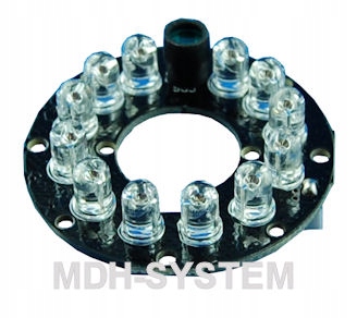 OŚWIETLACZ PODCZERWIENI IR DO KAMERY 10m 850nm Marka Inna