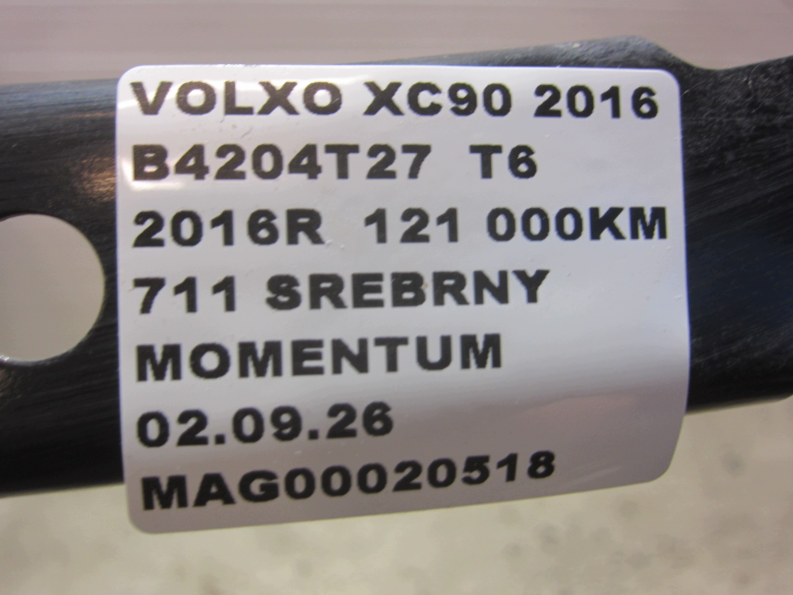 VOLVO XC90 II příčka dolní XC 90 podpěra stěny předního 31463897