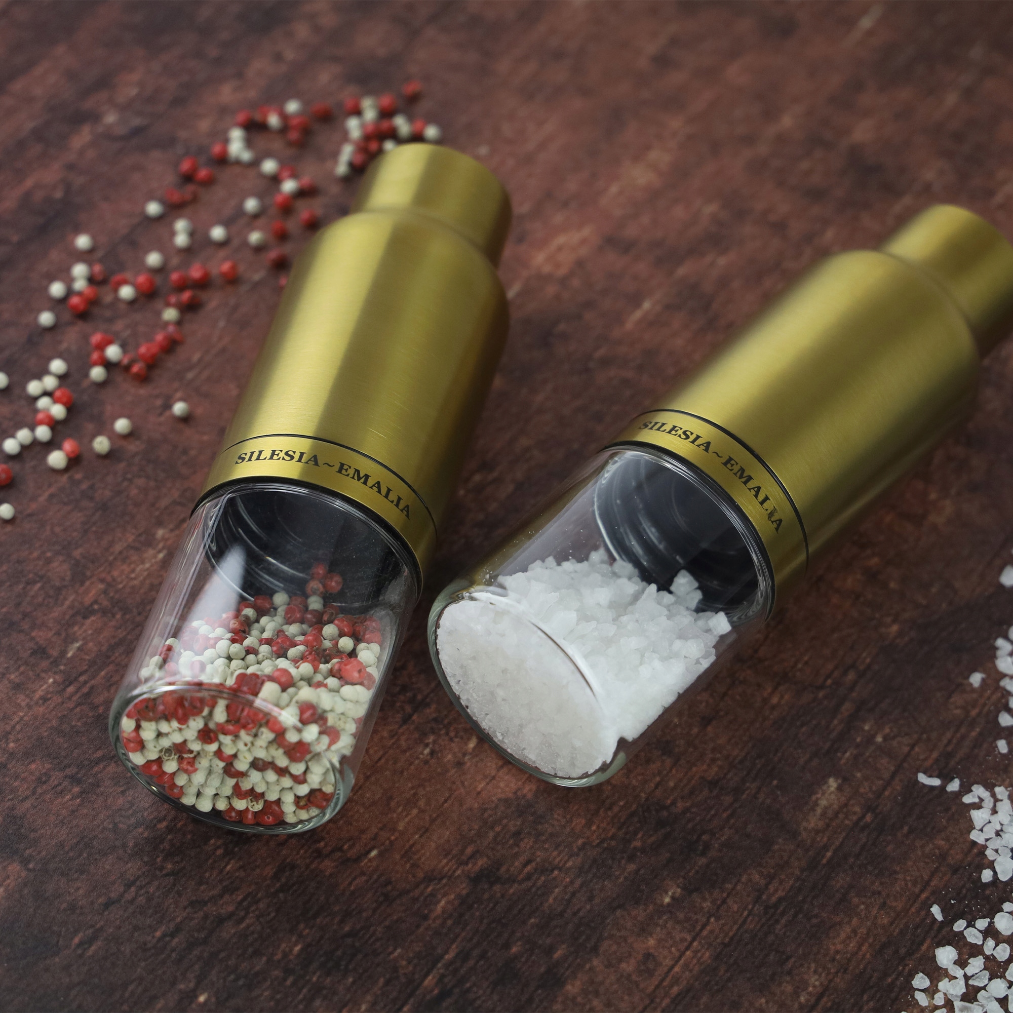 MŁYNEK GRAWITACYJNY CERAMICZNY DO MIELENIA SOLI PIEPRZU PRZYPRAW SZKLANY