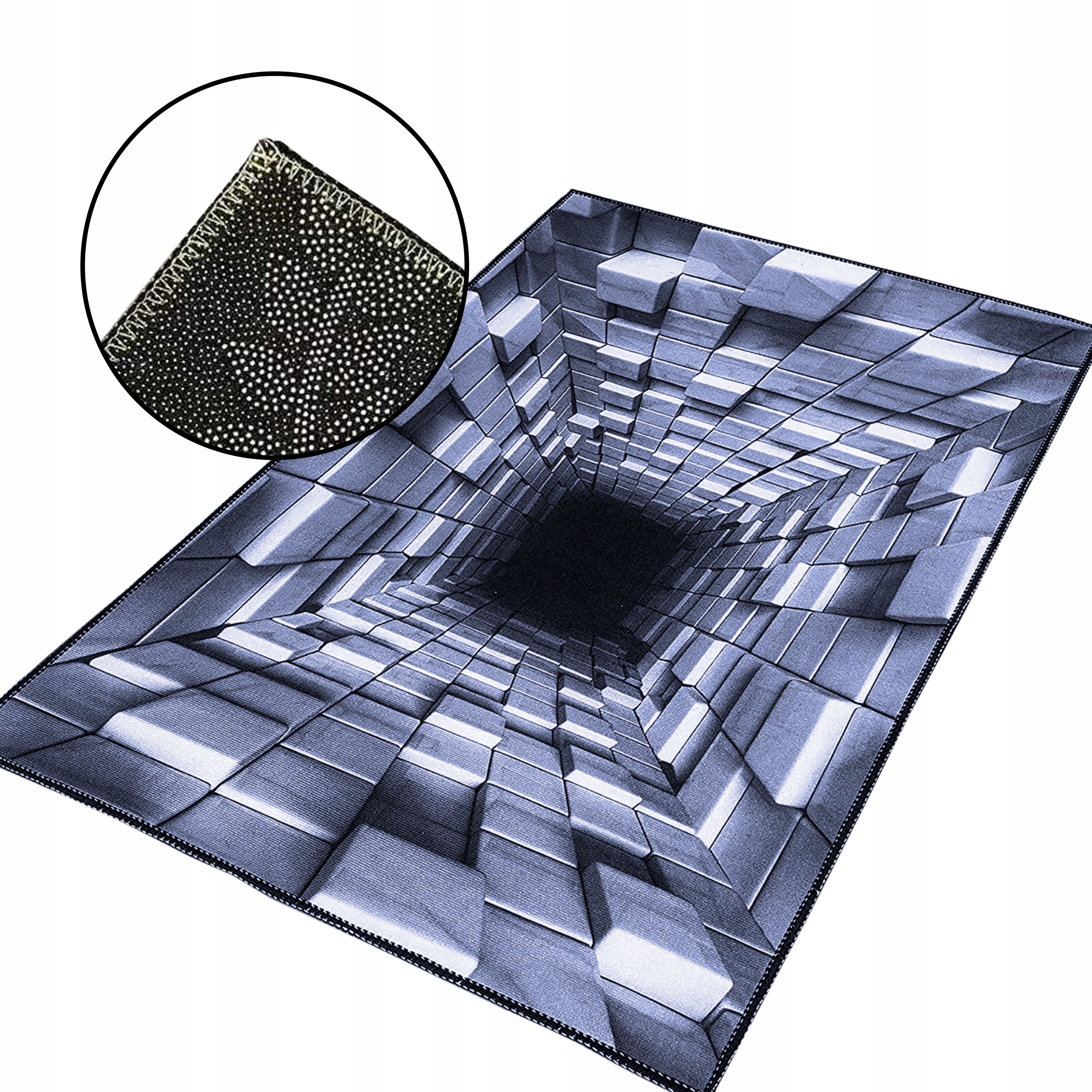 Koberec Do Obývačky 160x220 CM Modrý 3D Moderná Optická Ilúzia