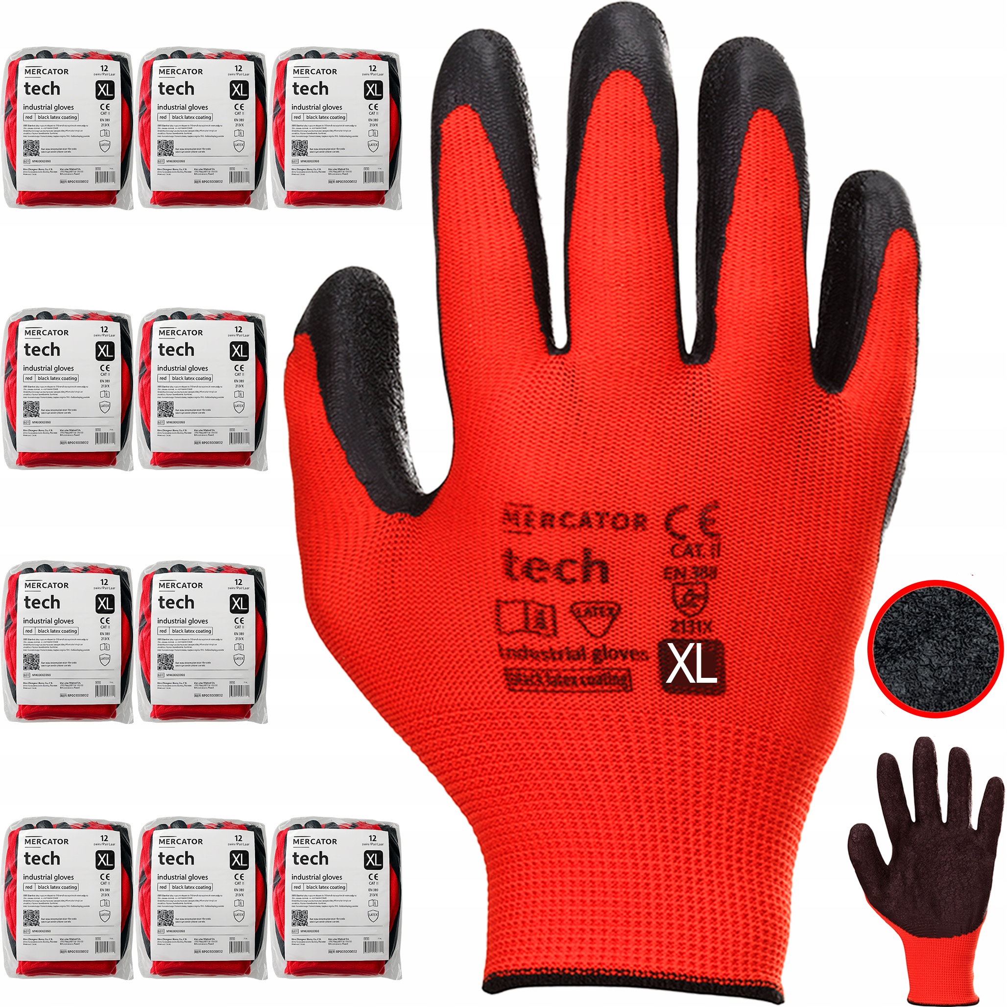 Pracovní Rukavice Red Tech Přiléhavé Latexové Stahovací Pásky vel. XL 120 Párů