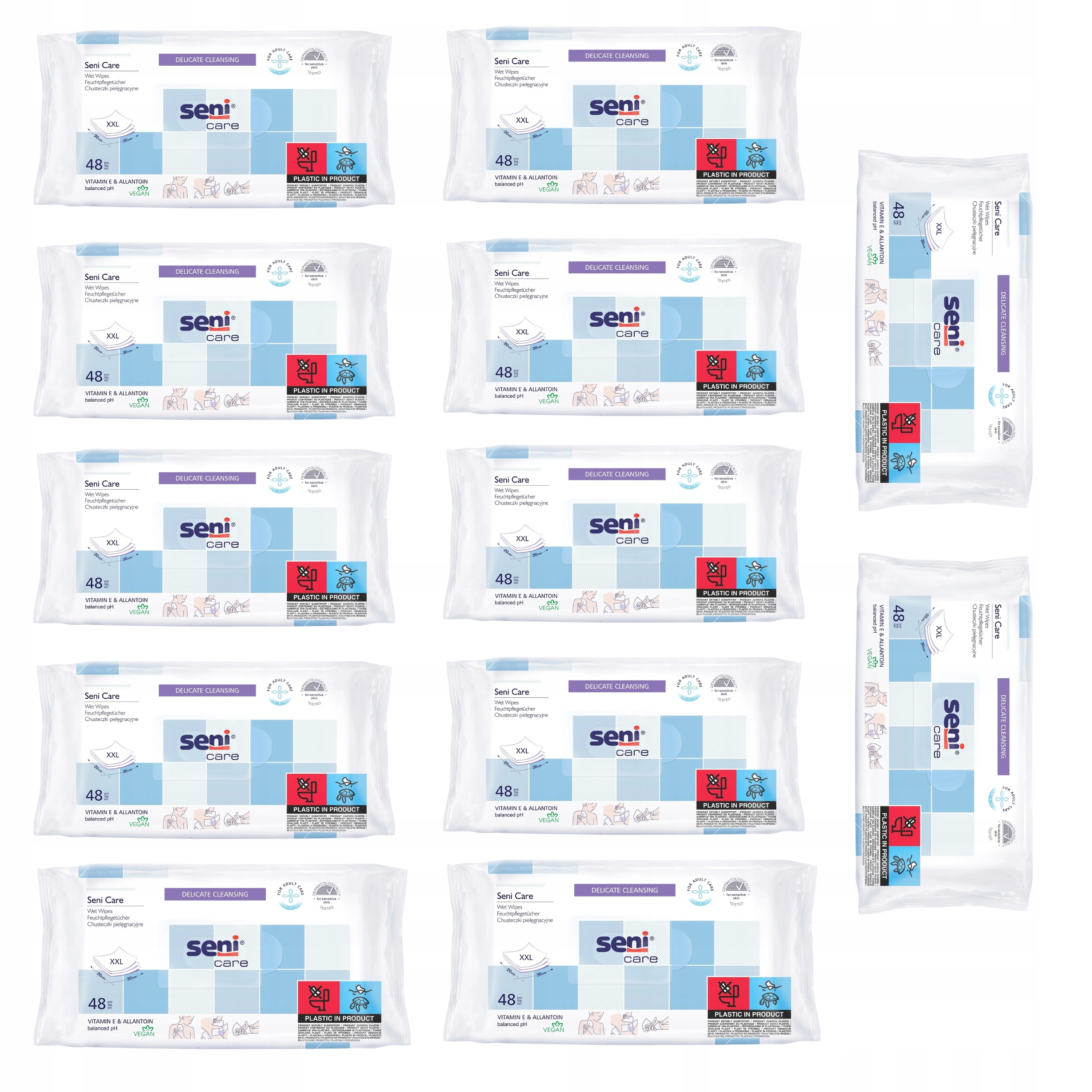 Zestaw 12x Chusteczki nawilżane Seni Care 48szt.