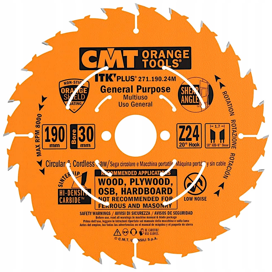 

Cmt Tarcza pilarska do cięcia drewna 190x30mm 24z