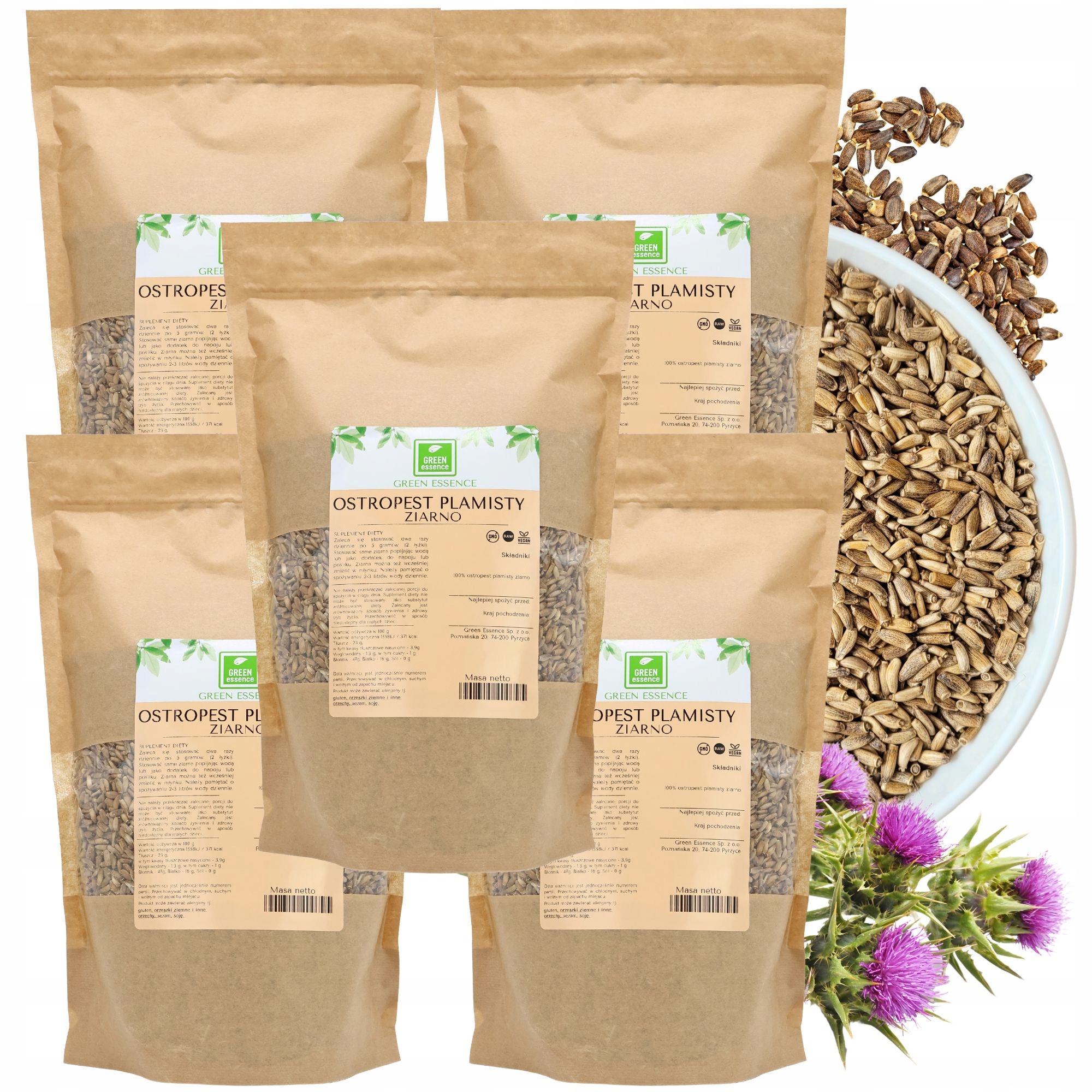 Levně Ostropestřec Mariánský Zrno čerstvé přírodní semena ostropestřce 1 kg