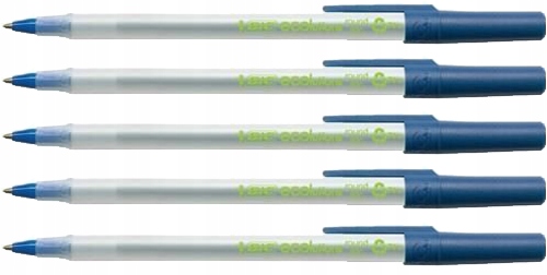 BIC 5 x DŁUGOPIS ECO ROUND STIC 0,7 mm NIEBIESKI M